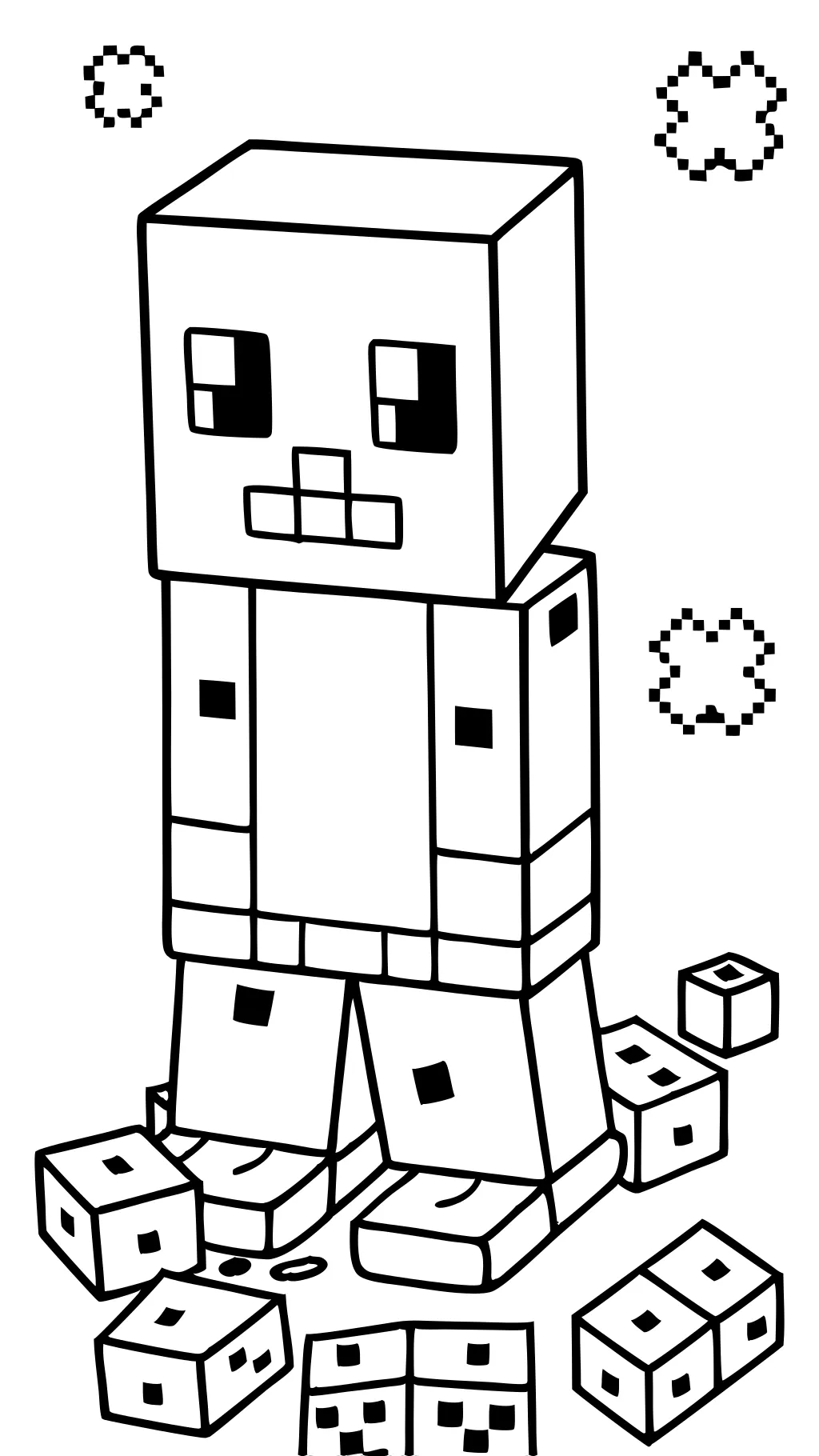 cut minecraft creeper coloring pages for kids